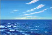 Felt - Large Unmounted Water And Sky Background